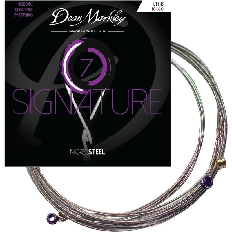 Dean Markley 2504C 7-String NickelSteel Signature Series Electric Guitar Strings, 10-60, 2504C, Light Top/Heavy Bottom