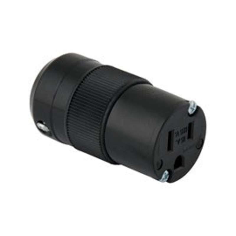 Marinco 5269BL Female 125V/15A U-Ground Inline Connector (Black)