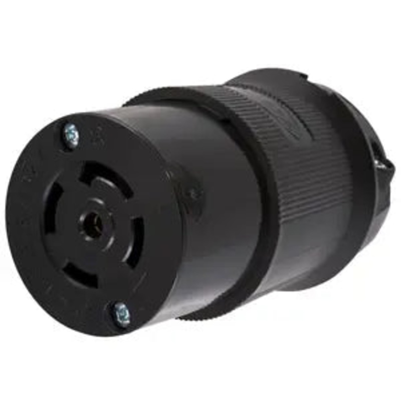 Hubbell HBL2813BK Female 120-208V/30A Twist-Lock 5-Wire Inline Connector