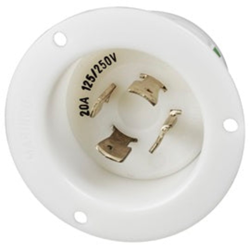 Marinco 2014FI Male 125-250V/20A Twist-Lock 4-Wire Flanged Inlet