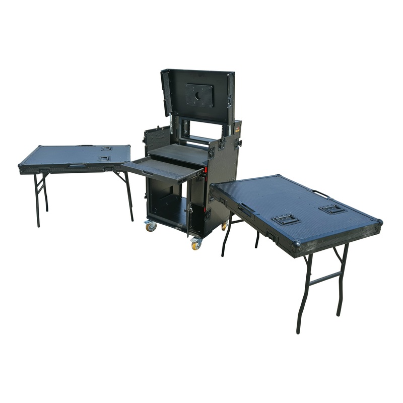 ProX XZF-AVPRO 12U4U BLK Broadcasting Streaming Recording Studio Workstation Case with 4U Top 12U Bottom (Black)