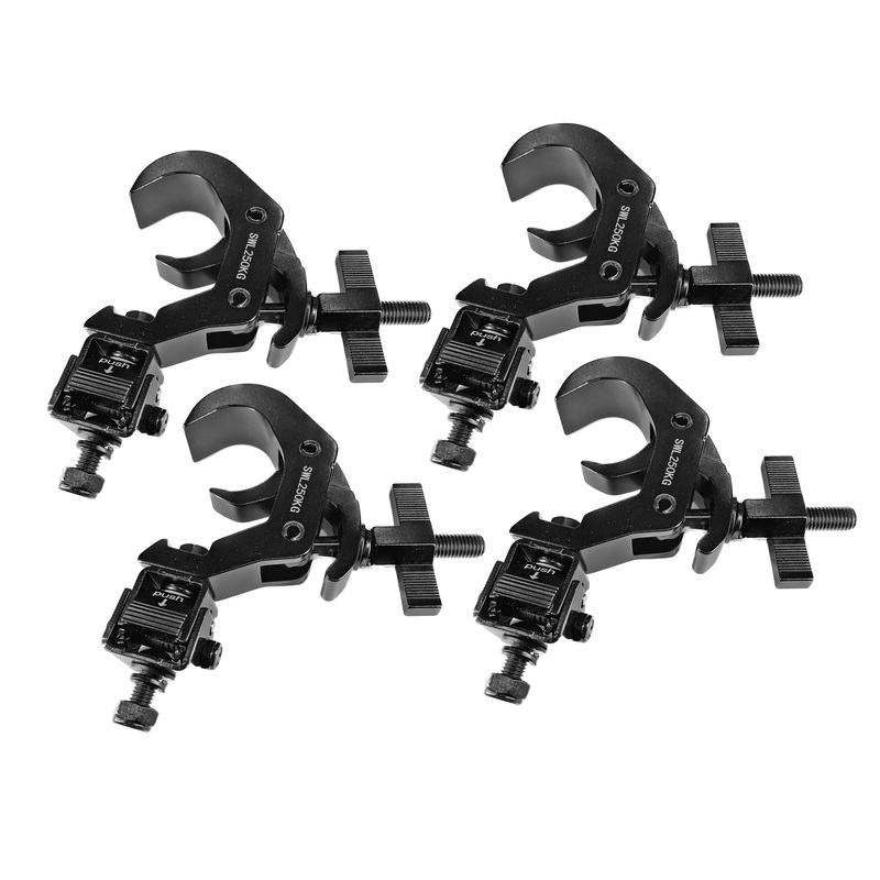 ProX T-QFC12X4 Set of (4) Quick 90 Folding Moving Head Clamp Adapters with T-C12 Truss Clamp 2 in. Diameter (Black)