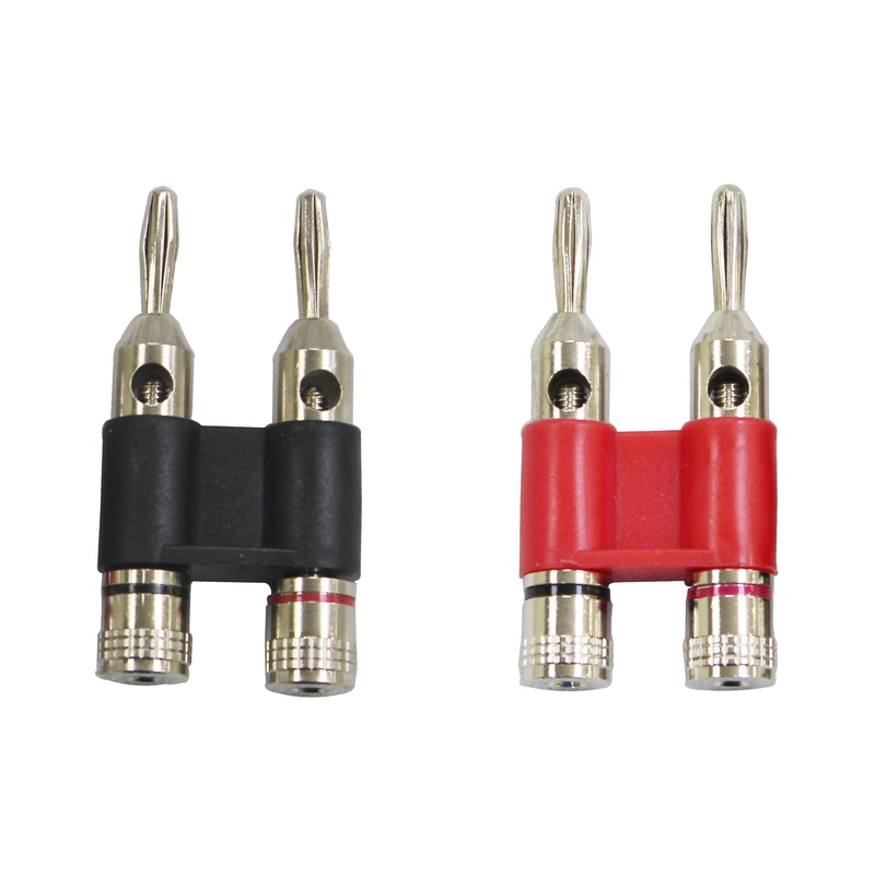 ProX XC-BB260-PK Pair of Black Red Banana Speaker Connector Plugs Thumb Screw Fastening Mounts
