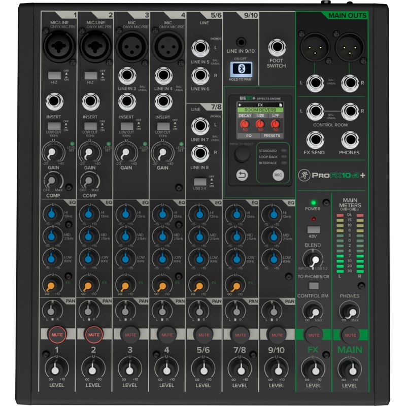 Mackie PROFX10V3+ 10-Channel Analog Mixer  With Enhanced FX, USB Recording Modes and Bluetooth