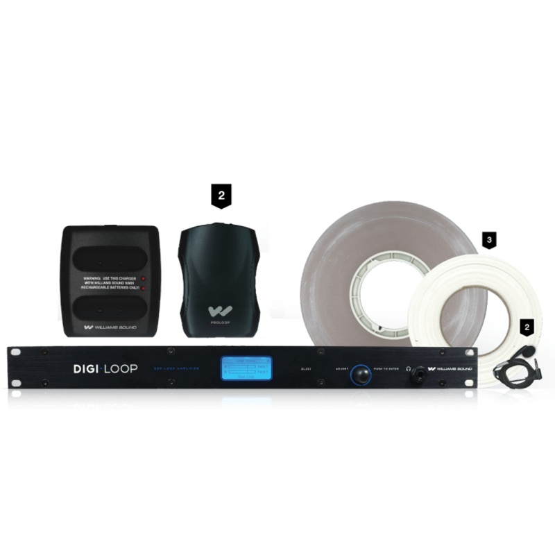 Williams AV DL207 SYS D Digi-Loop Medium Area, Dual Channel Hearing Loop Dante System