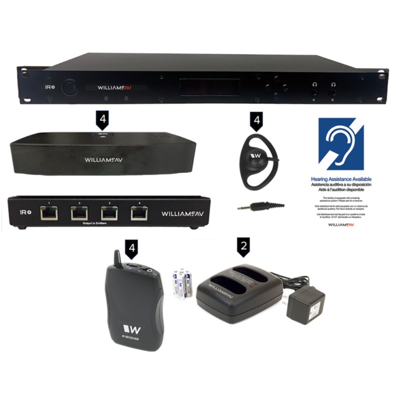 Williams AV IR SY22 D Large-Area Dante Infrared System with Bodypack Receivers
