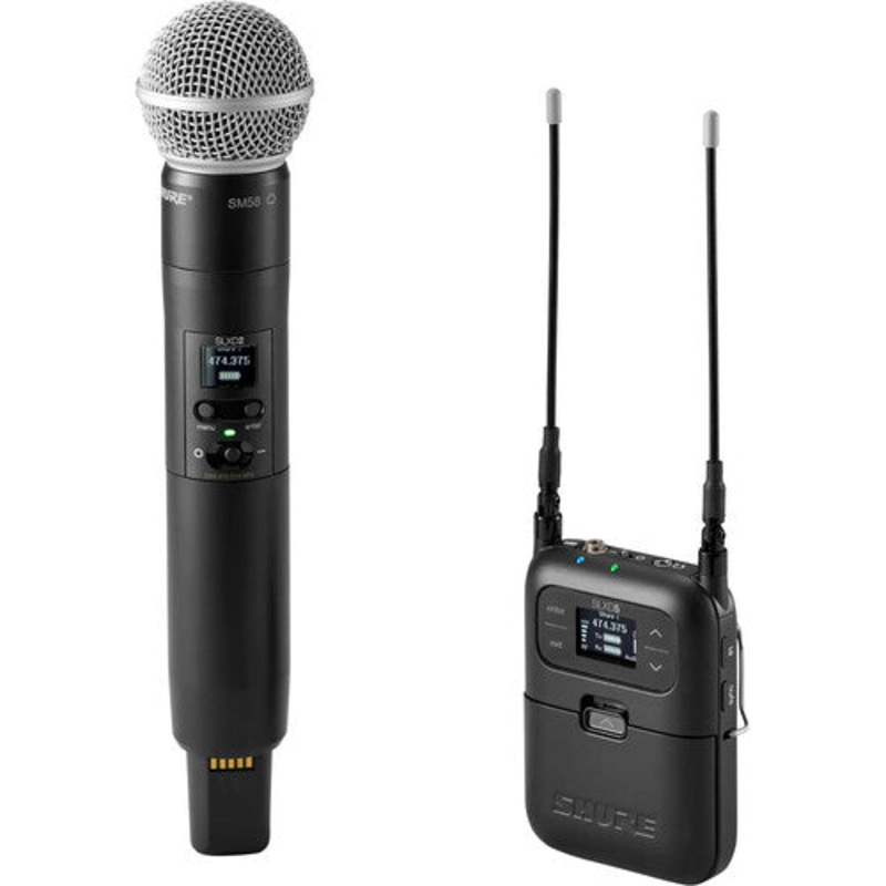 Shure SLXD25/SM58-H55 Digital Camera-Mount Wireless Handheld Mic System with SM58 Capsule (H55: 514 to 558 MHz)
