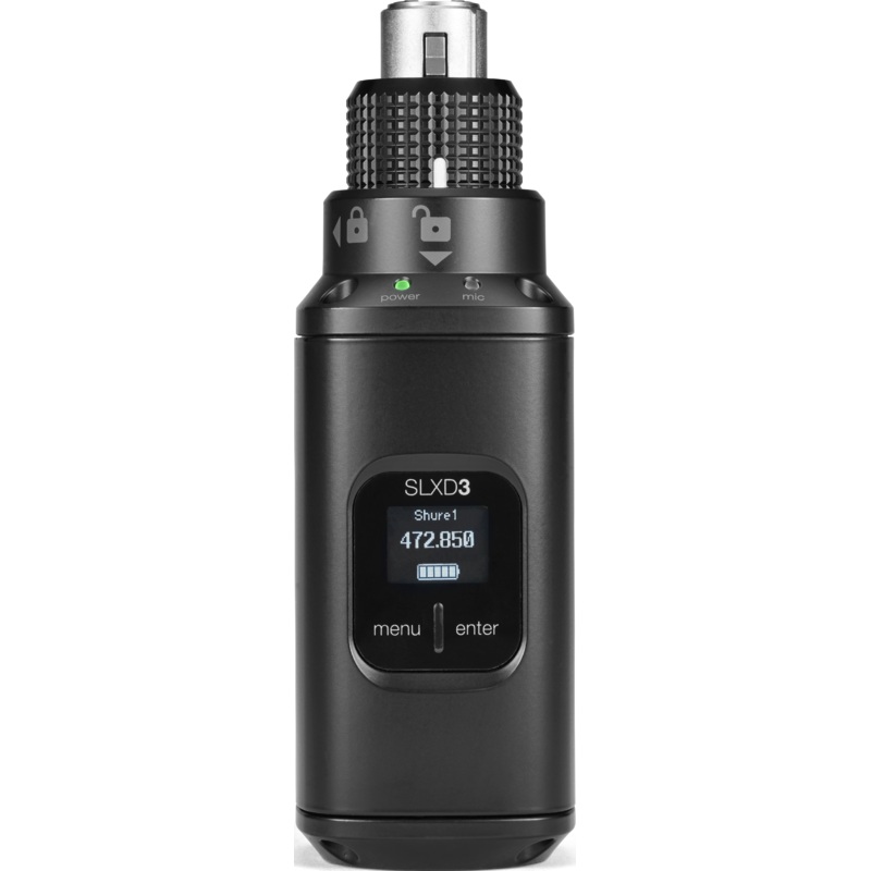 Shure SLXD3-H55 Digital Plug-On XLR Transmitter (H55: 514 to 558 MHz)