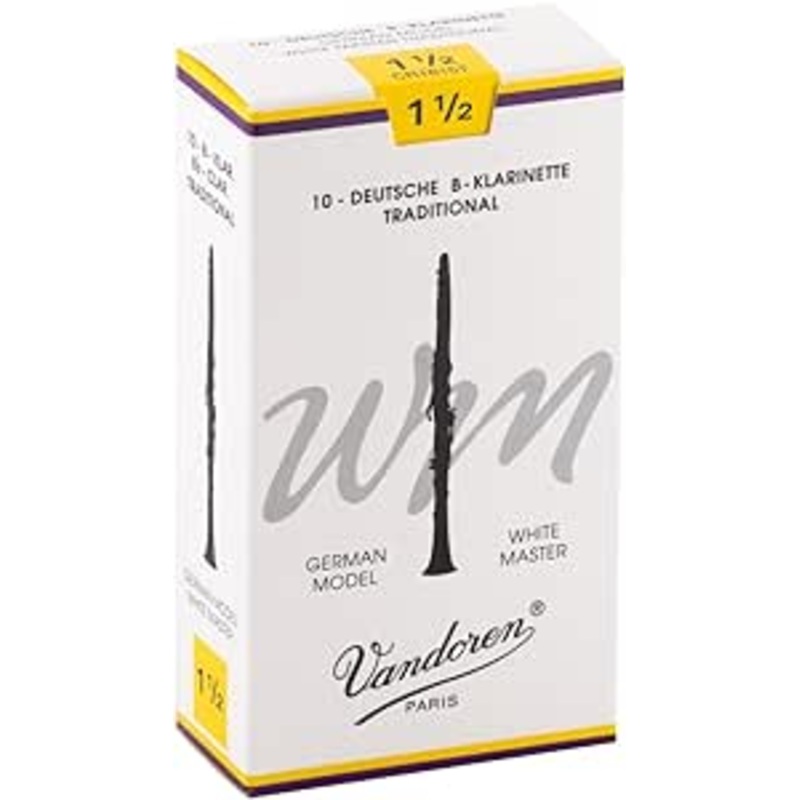 Vandoren CR1615T Bb Clarinet White Master Traditional Reeds 1.5 Strength (Box of 10)