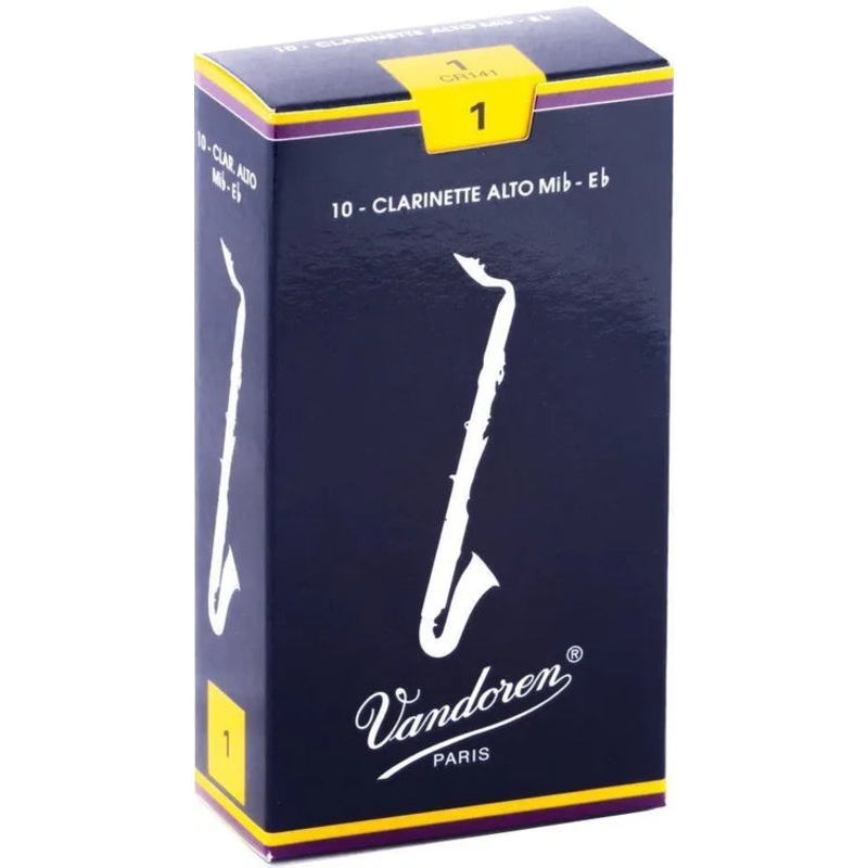 Vandoren CR141 Traditional Alto Clarinet Reed Strength – 1 (Box of 10)