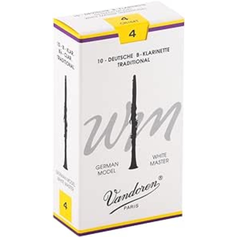 Vandoren CR164T Bb Clarinet White Master Traditional Reeds Strength 4 (Box of 10)