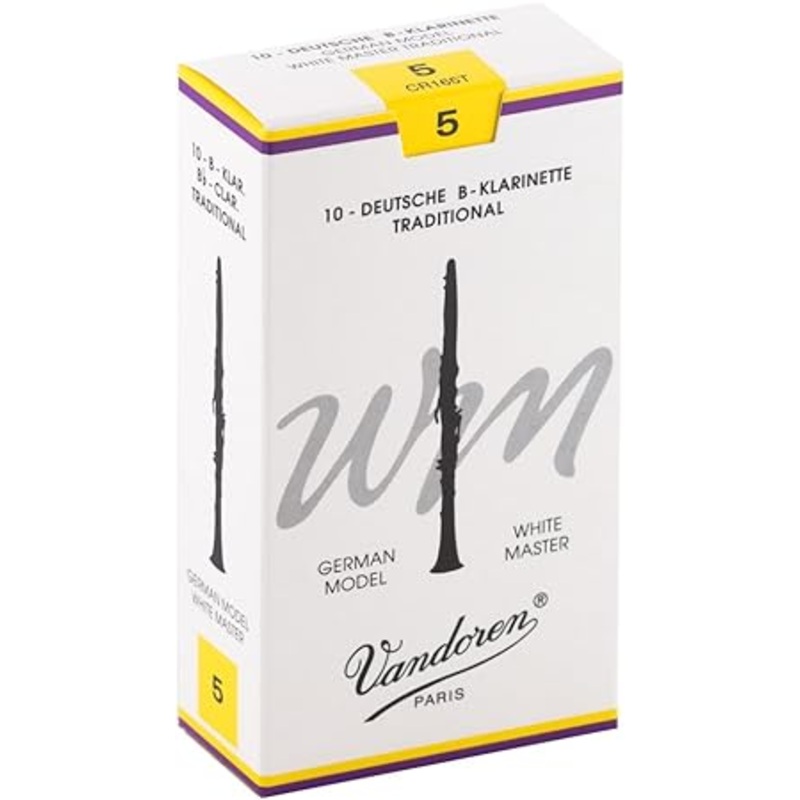 Vandoren CR165T Bb Clarinet White Master Traditional Reeds Strength 5 (Box of 10)