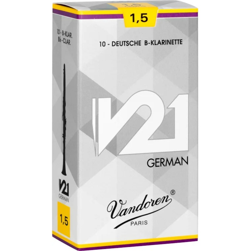 Vandoren CR8615 V21 German Clarinet Reeds 1.5 Strength (Box of 10)