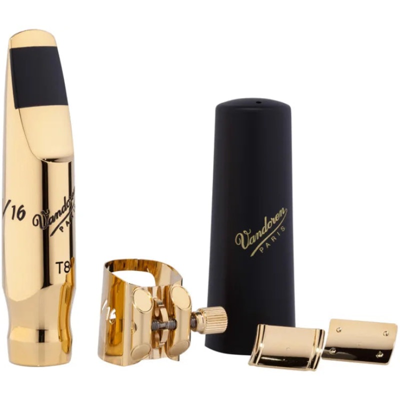 Vandoren SM824GLKO V16 Metal Tenor Saxophone Mouthpiece with Optimum Ligature – T8L
