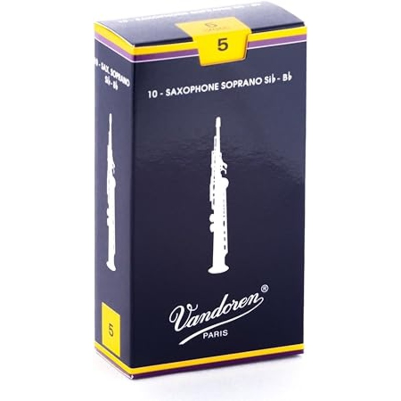 Vandoren SR205 Soprano Saxophone Traditional Reeds Strength – 5 (Box of 10)