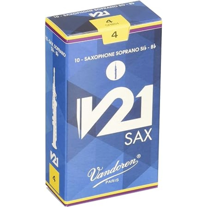 Vandoren SR804 V21 Soprano Saxophone Reeds Strength – 4 (Box of 10)