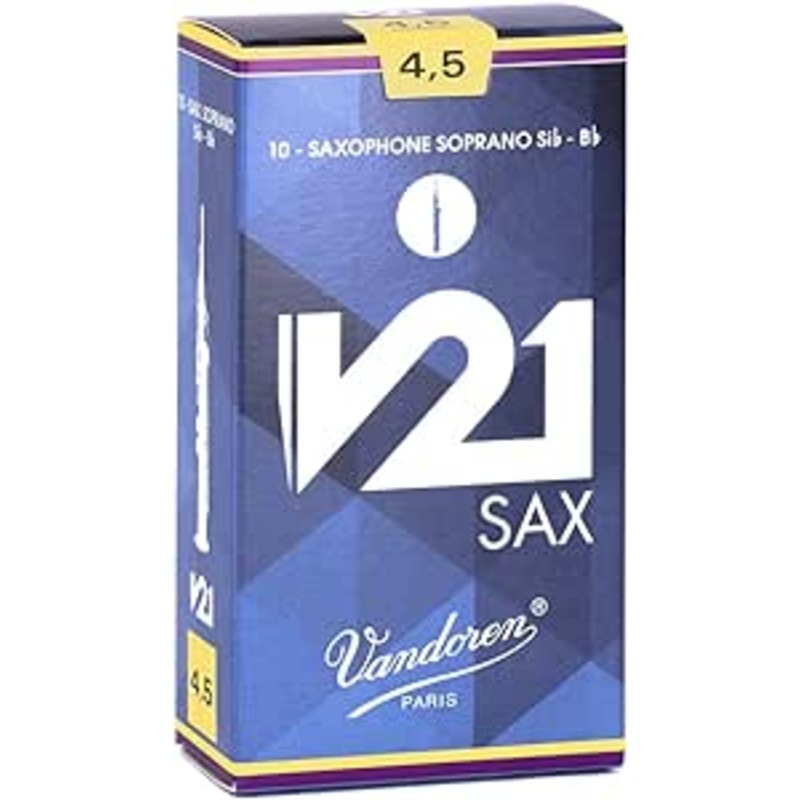 Vandoren SR8045 V21 Soprano Saxophone Reeds Strength – 4.5 (Box of 10)