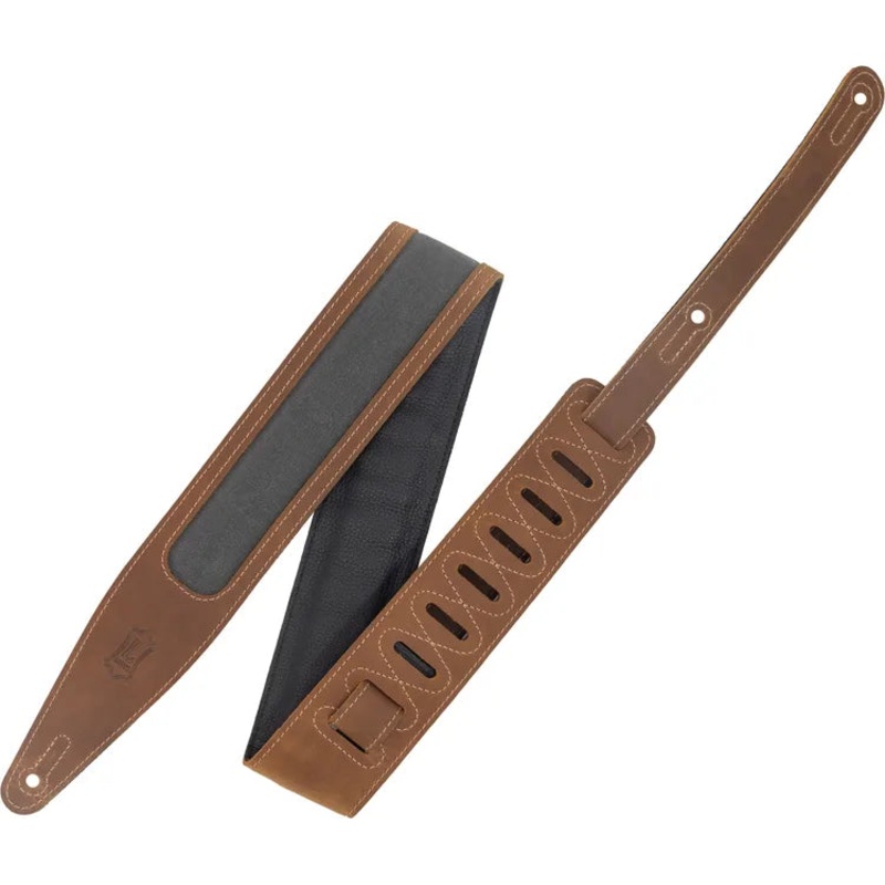 Levy’s M317TRI-BRN-GRY Voyager Pro Leather Guitar Strap – Brown/Grey