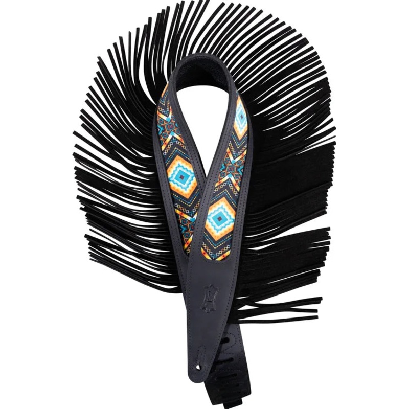 Levy’s MG317BOI-BLK Crazy Horse Outlaw Leather Guitar Strap (Black)