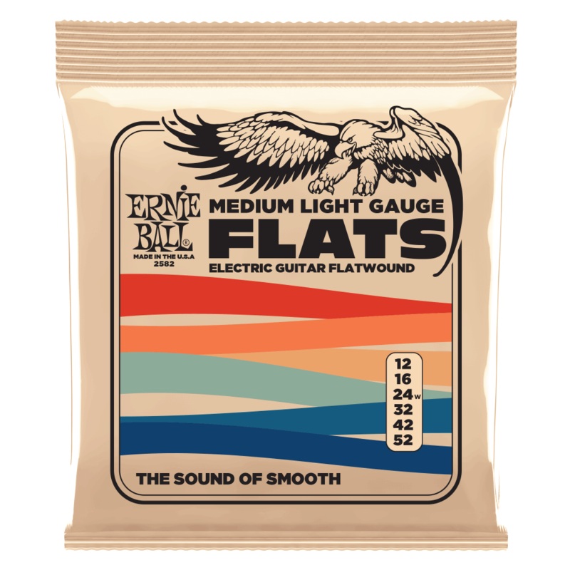 Ernie Ball 2582EB Medium-Light Flatwound Electric Guitar Strings 12-52