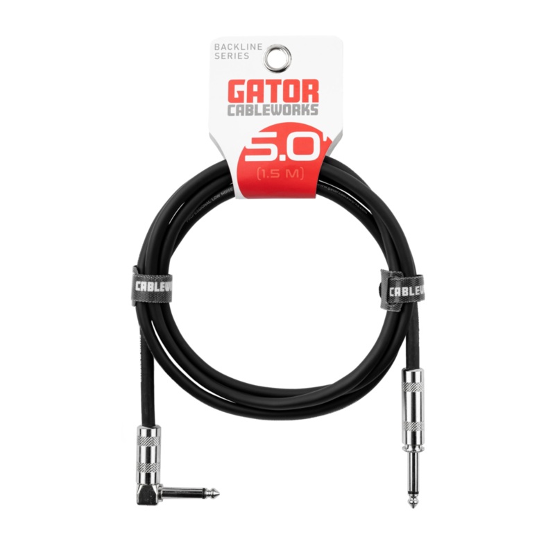 Gator GCWB-INS-05RA Backline Series Straight/Right Angle Instrument Cable – 5ft