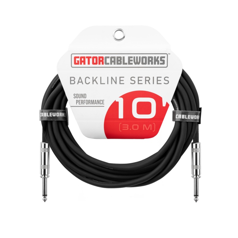 Gator GCWB-INS-10 Backline Series Straight/Straight Instrument Cable – 10ft