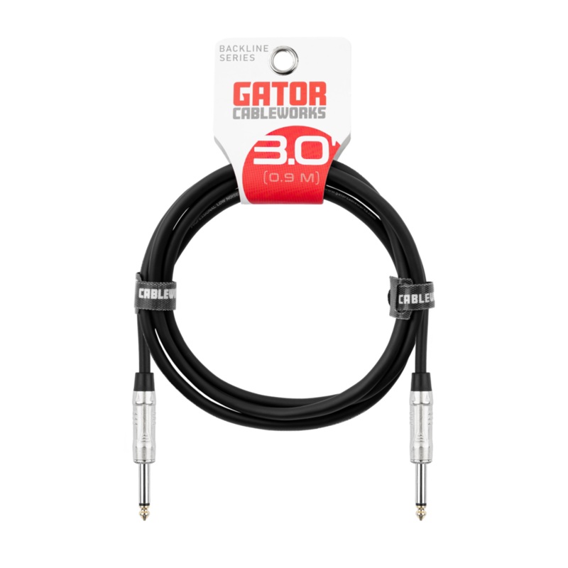 Gator GCWB-SPK-03 Backline Series 1/4″ to 1/4″ Straight Speaker Cable – 3ft