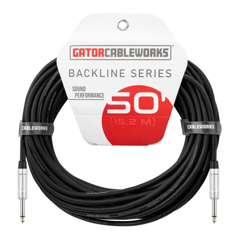 Gator GCWB-SPK-50 Backline Series 1/4″ Straight TS Speaker Cable – 50ft