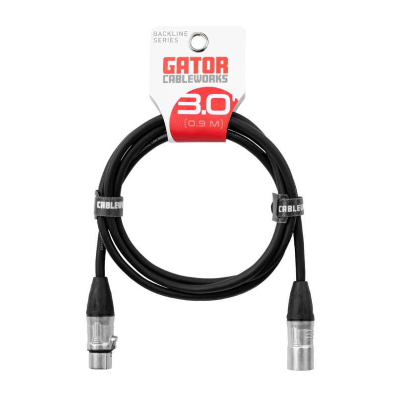 Gator GCWB-XLR-03 Backline Series XLR Microphone Cable – 3ft