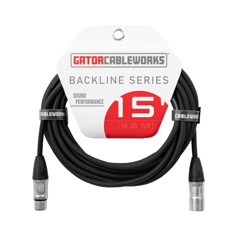 Gator GCWB-XLR-15 Backline Series XLR Microphone Cable – 15ft