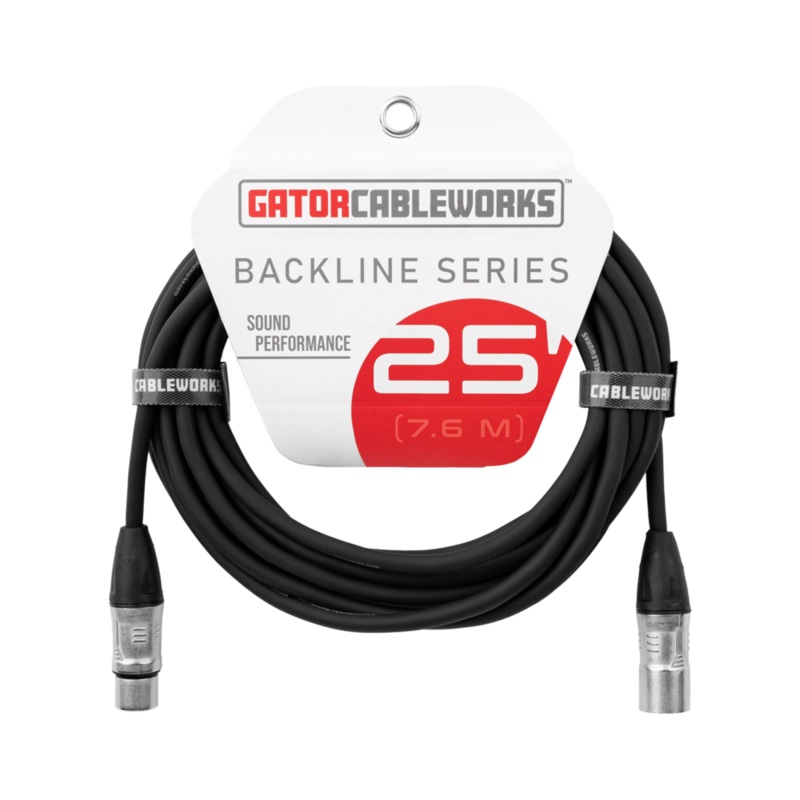 Gator GCWB-XLR-25 Backline Series XLR Microphone Cable – 25ft