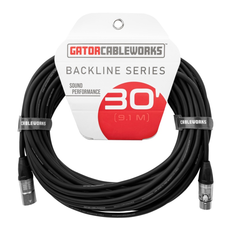 Gator GCWB-XLR-30 Backline Series XLR Microphone Cable – 30ft
