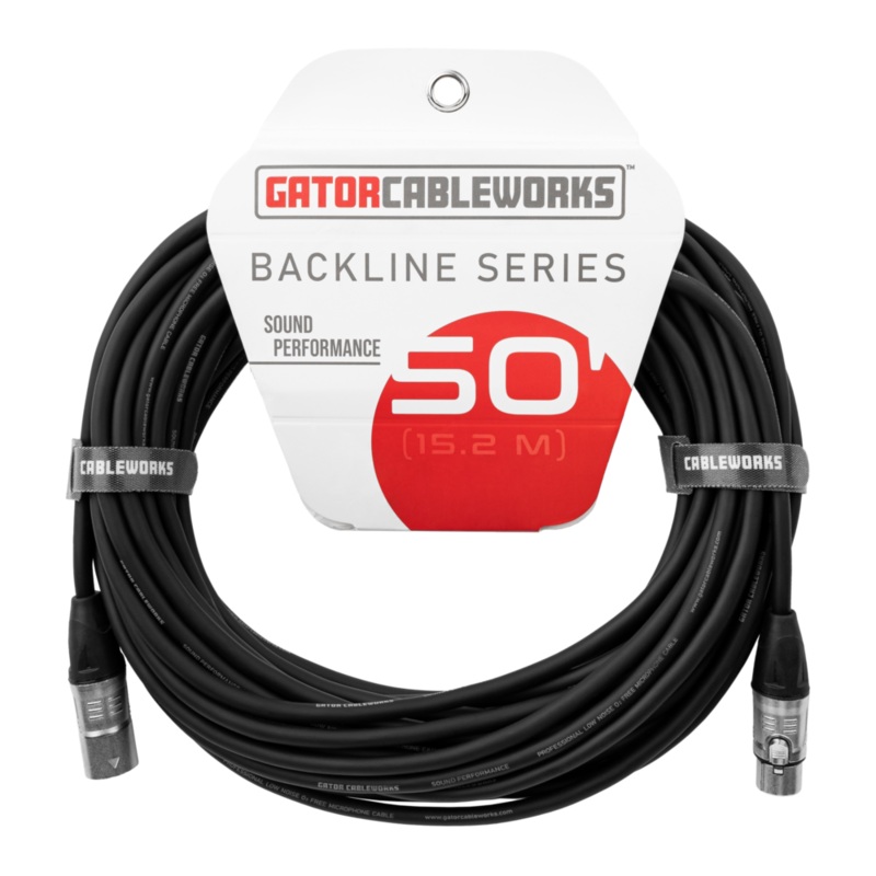 Gator GCWB-XLR-50 Backline Series XLR Microphone Cable- 50ft