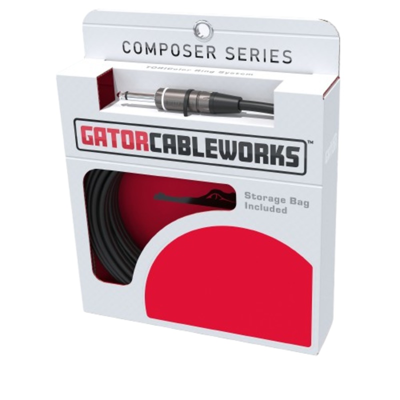Gator GCWC-INS-03RA Composer Series 1/4″ Straight To 1/4″ Right Angle Instrument Cable – 3ft