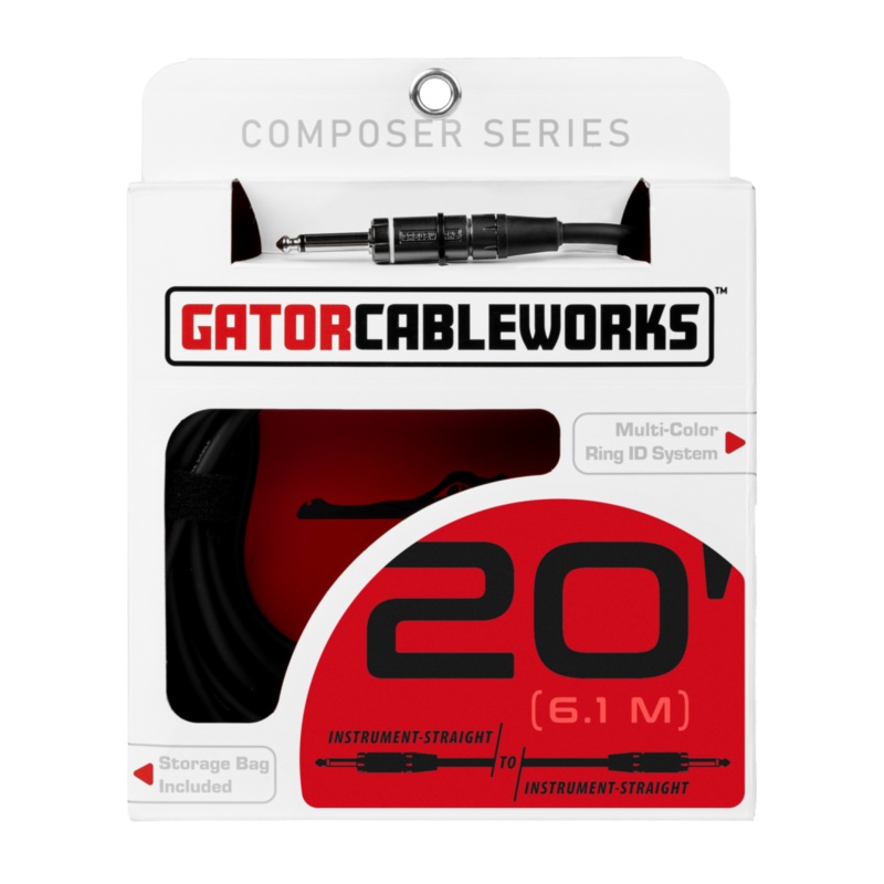Gator GCWC-INS-20 Composer Series 1/4″ Straight Instrument Cable – 20ft