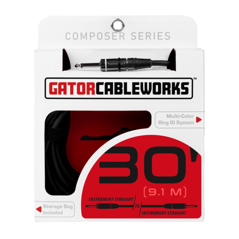 Gator GCWC-INS-30 Composer Series 1/4″ Straight Instrument Cable – 30ft