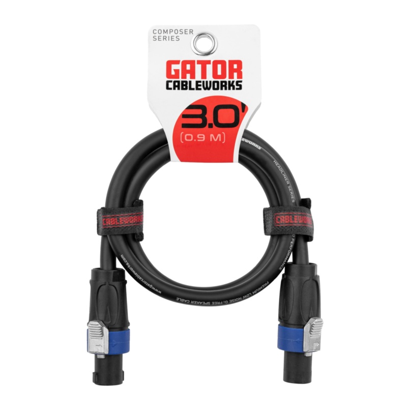 Gator GCWC-SPK-03-2TL Composer Series Twist Lock Connector Speaker Cable – 3ft