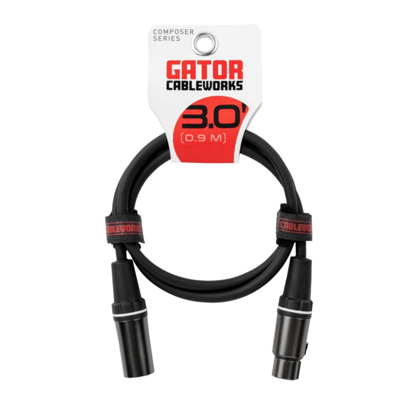 Gator GCWC-XLR-03 Composer Series XLR Microphone Cable – 3ft