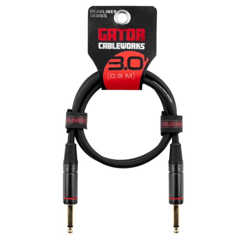 Gator GCWH-INS-03 Headliner Series 1/4″ Straight Instrument Cable – 3ft