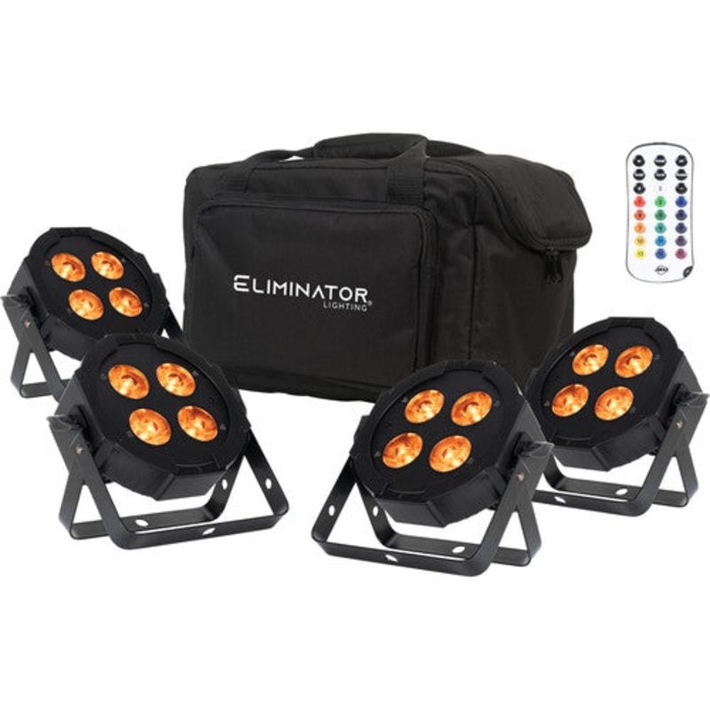 Eliminator MEGA HEX L PAK4 RGBLA+UV LED Wash Light Kit (4-Pack)