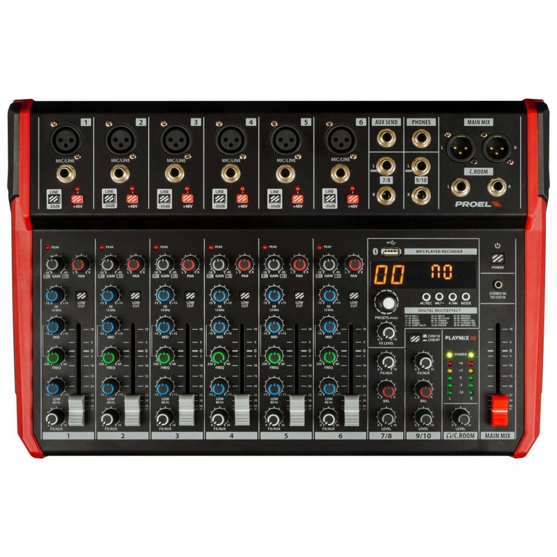 Proel PLAYMIX10 10-Channel PA Mixer with DFX USB and BT