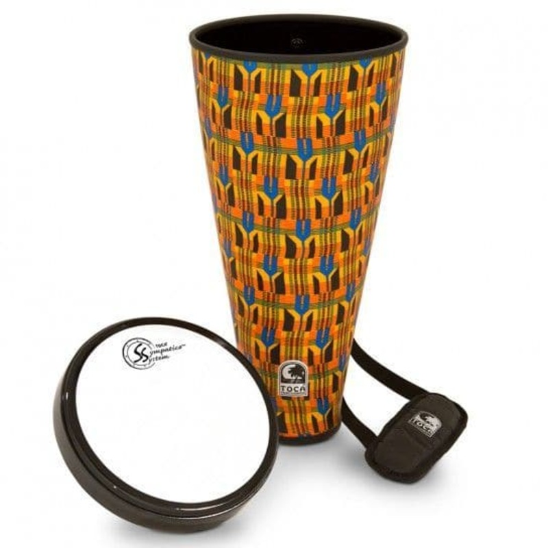 Toca TSSNA-3PCK-FP Sympatico System Ashiko Drum – 12″ (Kente Cloth)