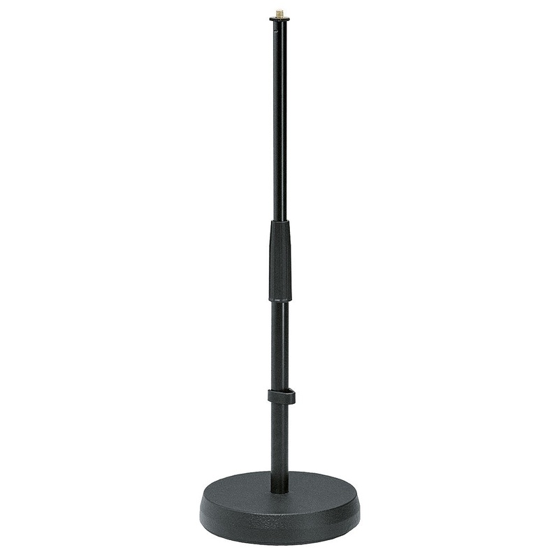 K&M 233-3/8 Microphone Stand with Round Base –  3/8″ (Black)