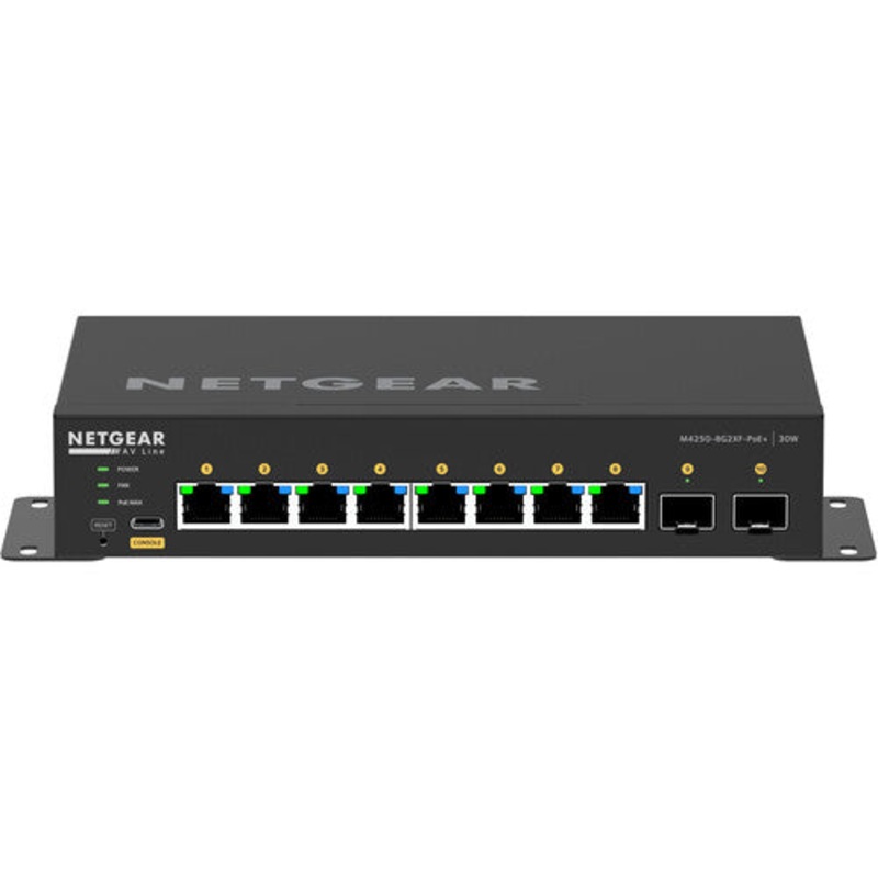 Netgear M4250-8G2XF-POE+ 8-Port Gigabit PoE+ Compliant Managed AV Switch with SFP (220W)