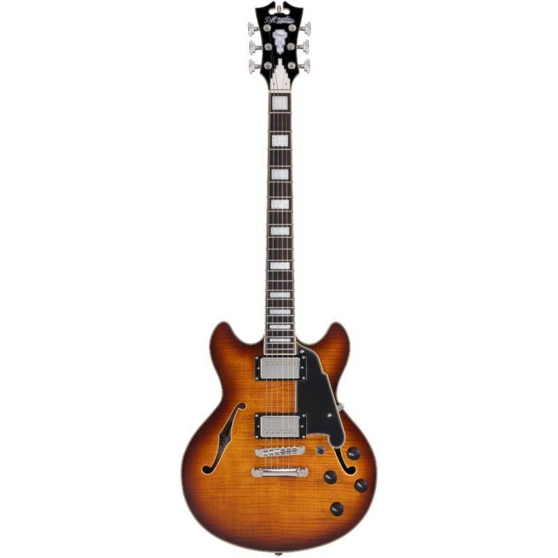 D’Angelico PREMIER MINI DC Semi Hollow Electric Guitar (Dark Iced Tea Burst)