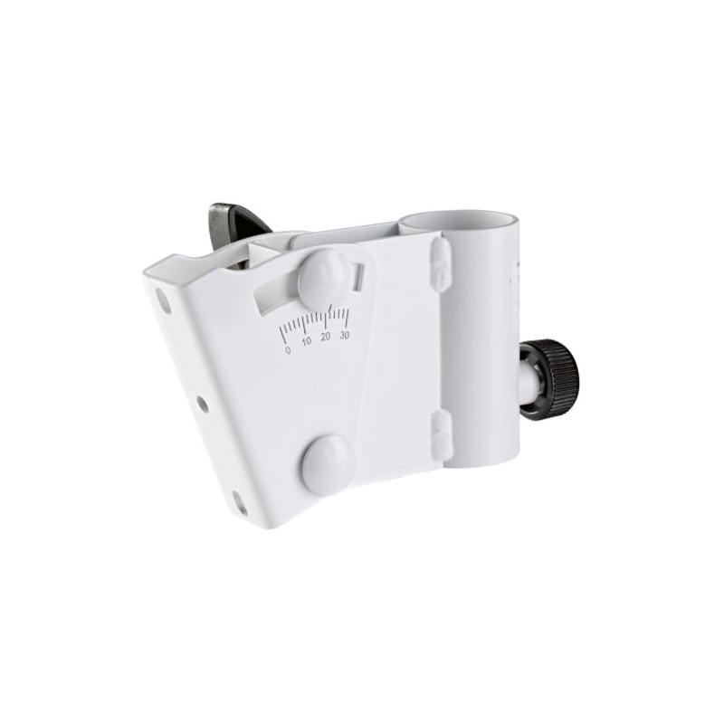 K&M 19780 Inclinable Stand Adapter for Speaker Stand – 30 Tilt (White)