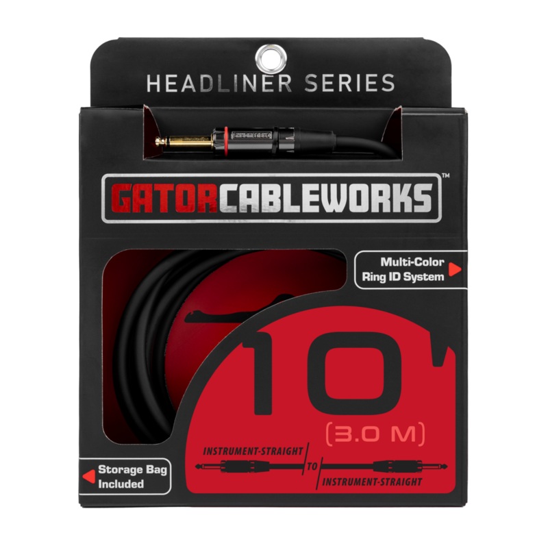 Gator GCWH-INS-10 Headliner Series 1/4″ Straight Instrument Cable – 10ft