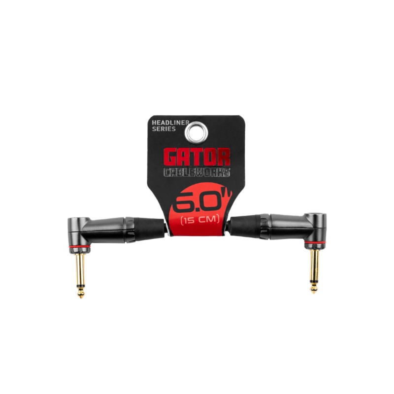 Gator GCWH-INS-6INRA Headliner Series 1/4″ Right Angle Patch Cable – 6in