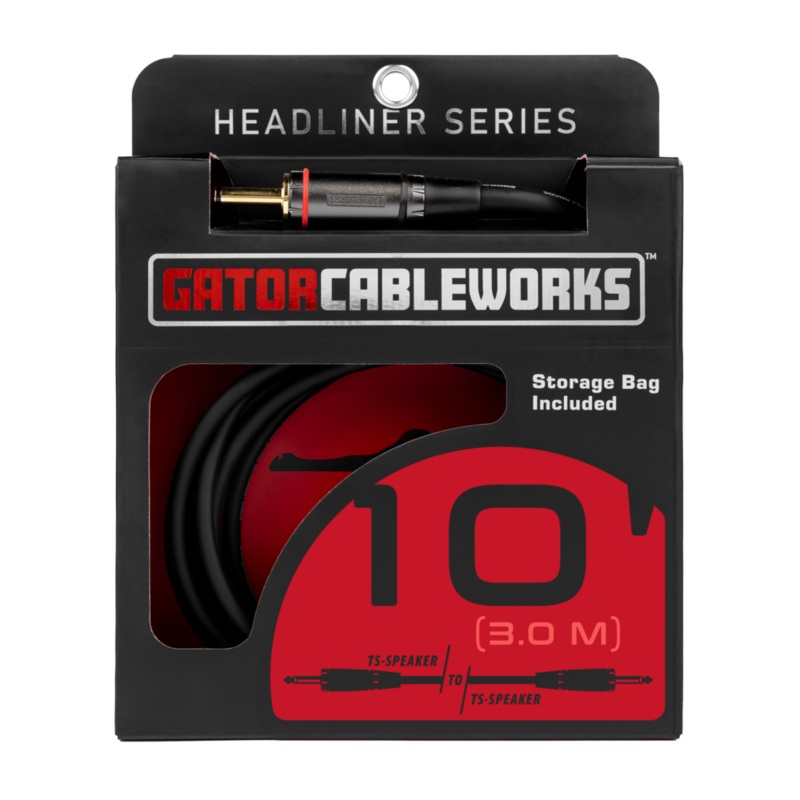 Gator GCWH-SPK-10 Headliner Series 1/4″ TS Speaker Cable – 10ft