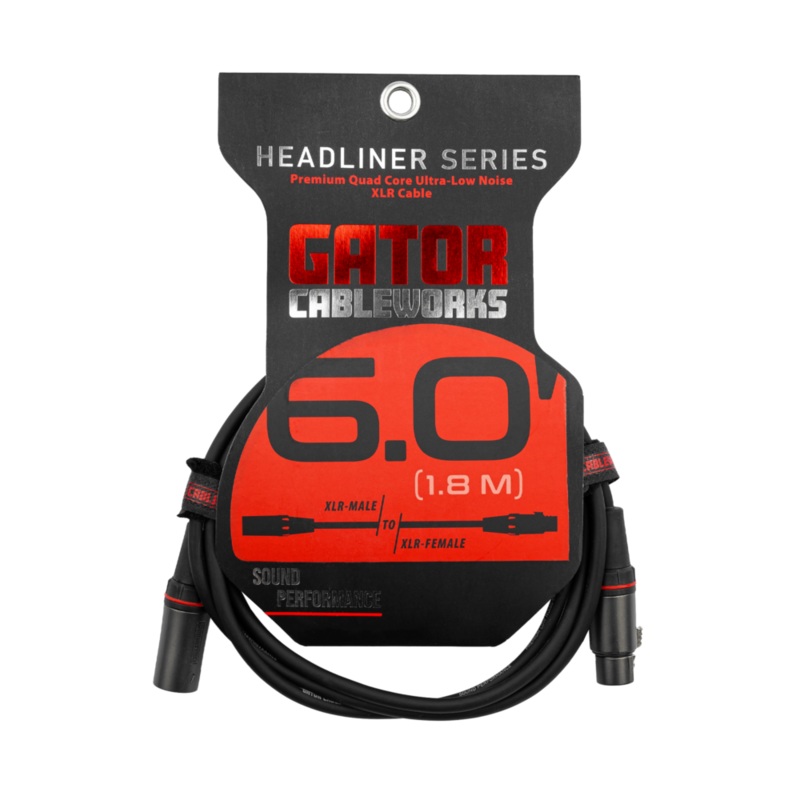 Gator GCWH-XLR-06 Headliner Series XLR Microphone Cable – 6ft